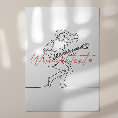 Lineart Fotoboard Magnetisch Personalisiert Gitarre Geschenk Tochter & Schwester