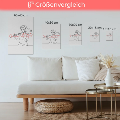 Lineart Fotoboard Magnetisch Personalisiert Flöte Geschenk Tochter & Schwester