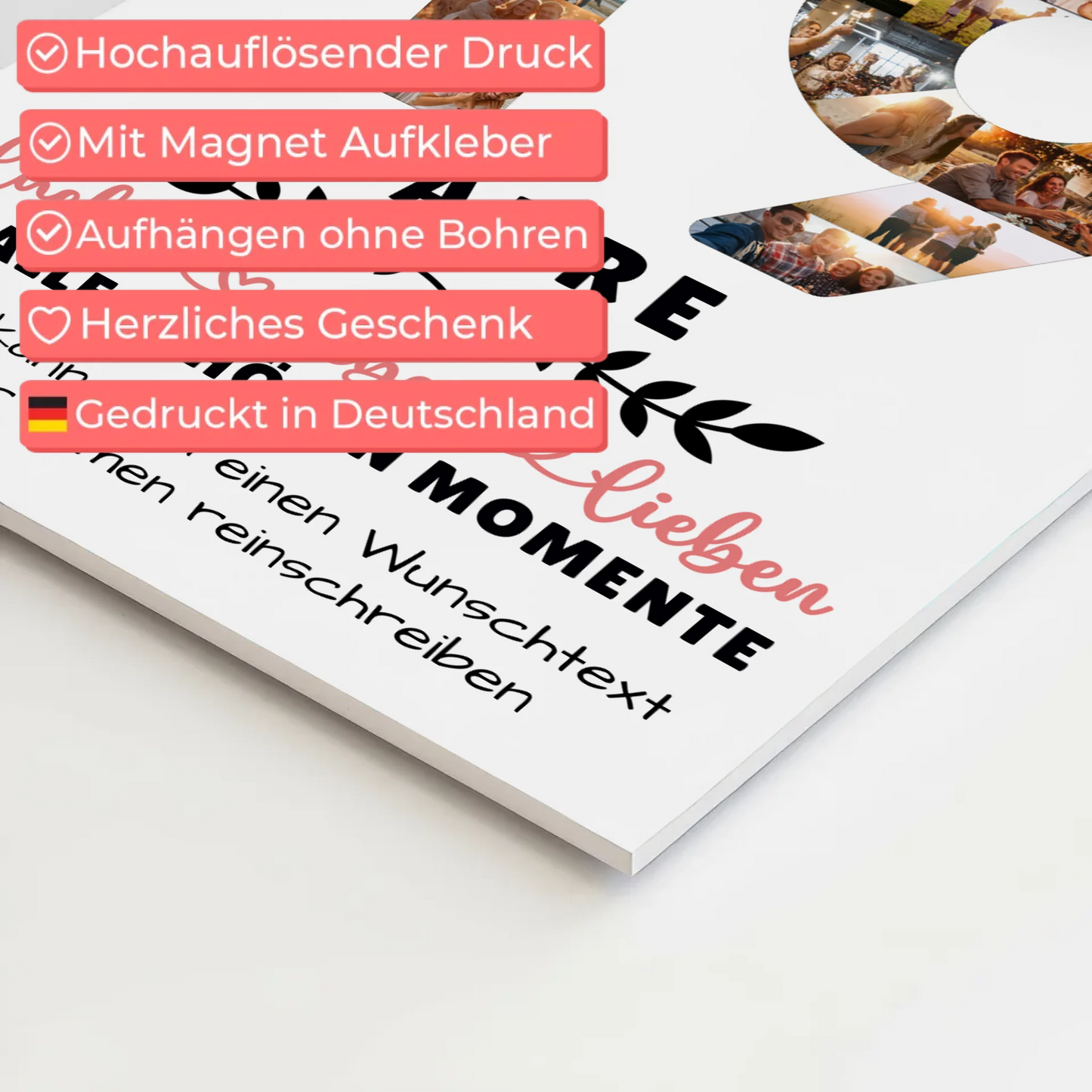 Personalisiertes Fotoboard Magnet Poster 19 Geburtstag Für Sohn Tochter Schwester Bruder Neffe & Nichte