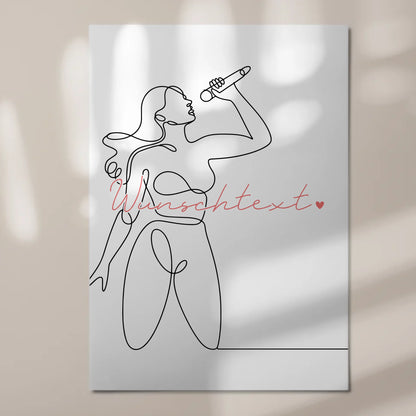Personalisiertes Fotoboard Magnetisch Lineart Gesang Geschenk Tochter & Schwester