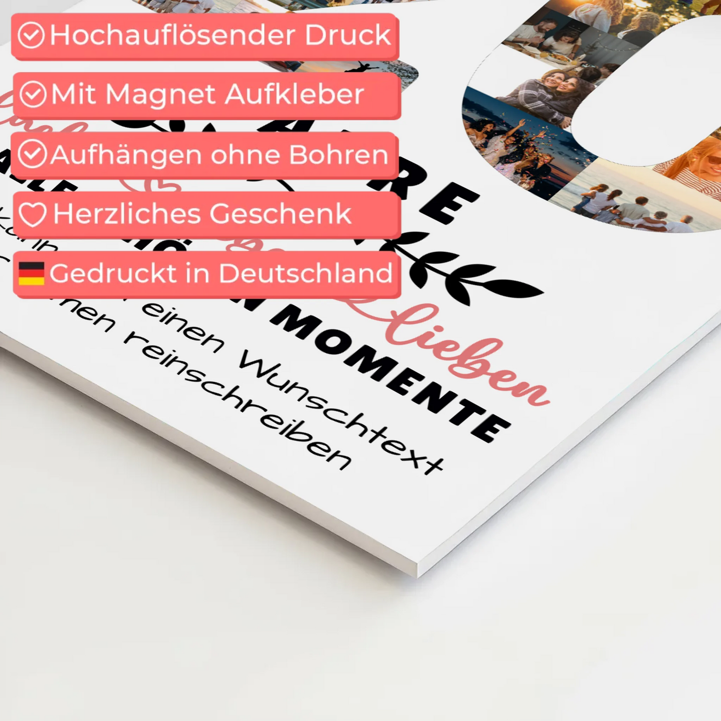 Personalisiertes Magnet Fotoboard 20 Geburtstag Für Sohn Tochter Schwester Bruder Nichte & Neffe