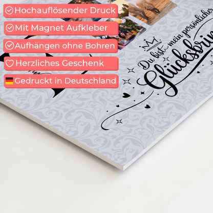 Fotoboard Magnetisch Liebe für Paare mit Initialien Namen und Fotos Personalisiert 10