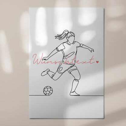 Lineart Fotoboard Magnetisch Personalisiert Fußball Geschenk Tochter & Schwester