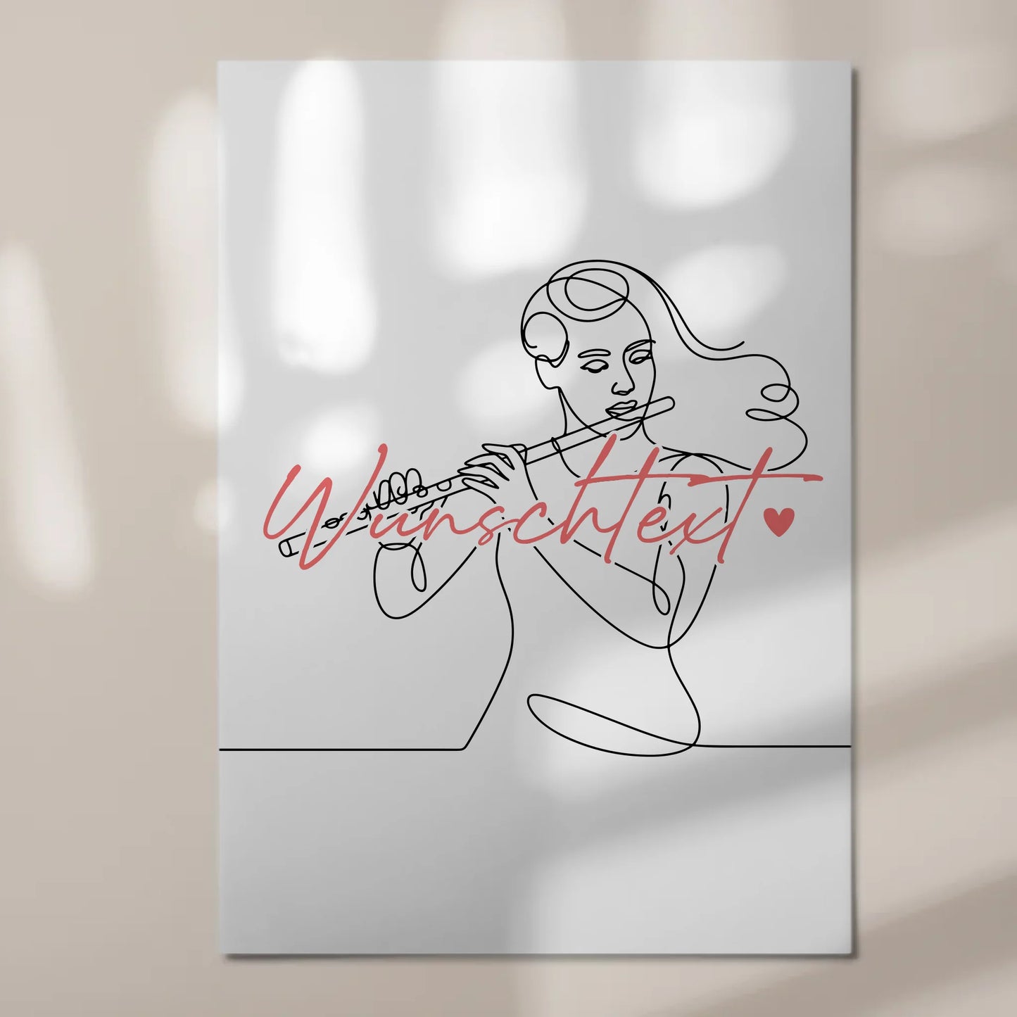Lineart Fotoboard Magnetisch Personalisiert Flöte Geschenk Tochter & Schwester