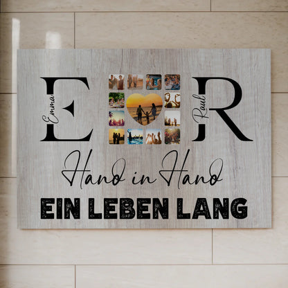 Magnet Fotoboard Geschenk Personalisiert Mit Initialien Namen und Fotos Hand In Hand Ein Leben Lang 7