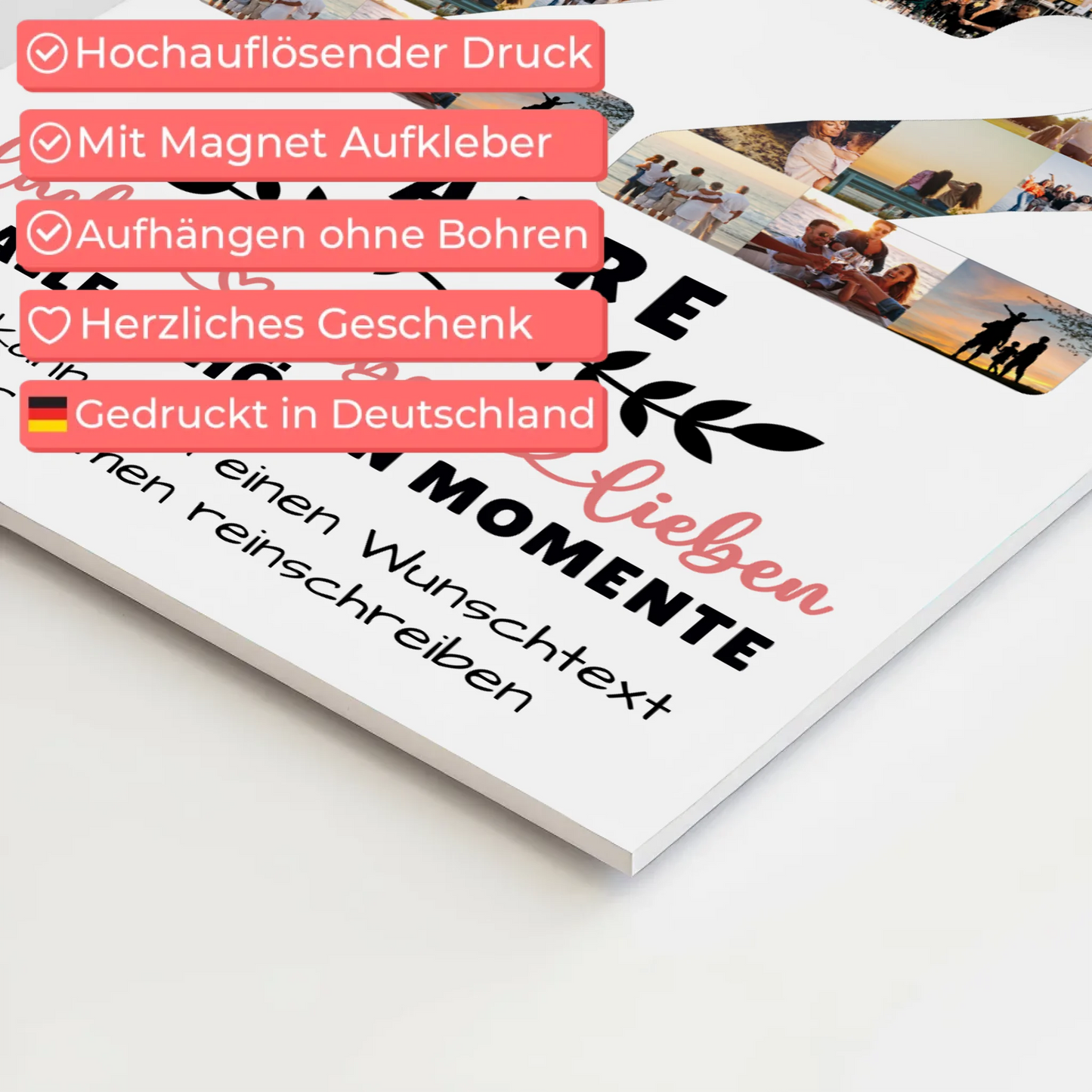 Personalisiertes Fotoboard Magnet Wandbild 22 Geburtstag Für Tochter Sohn Schwester Bruder Nichte & Neffe