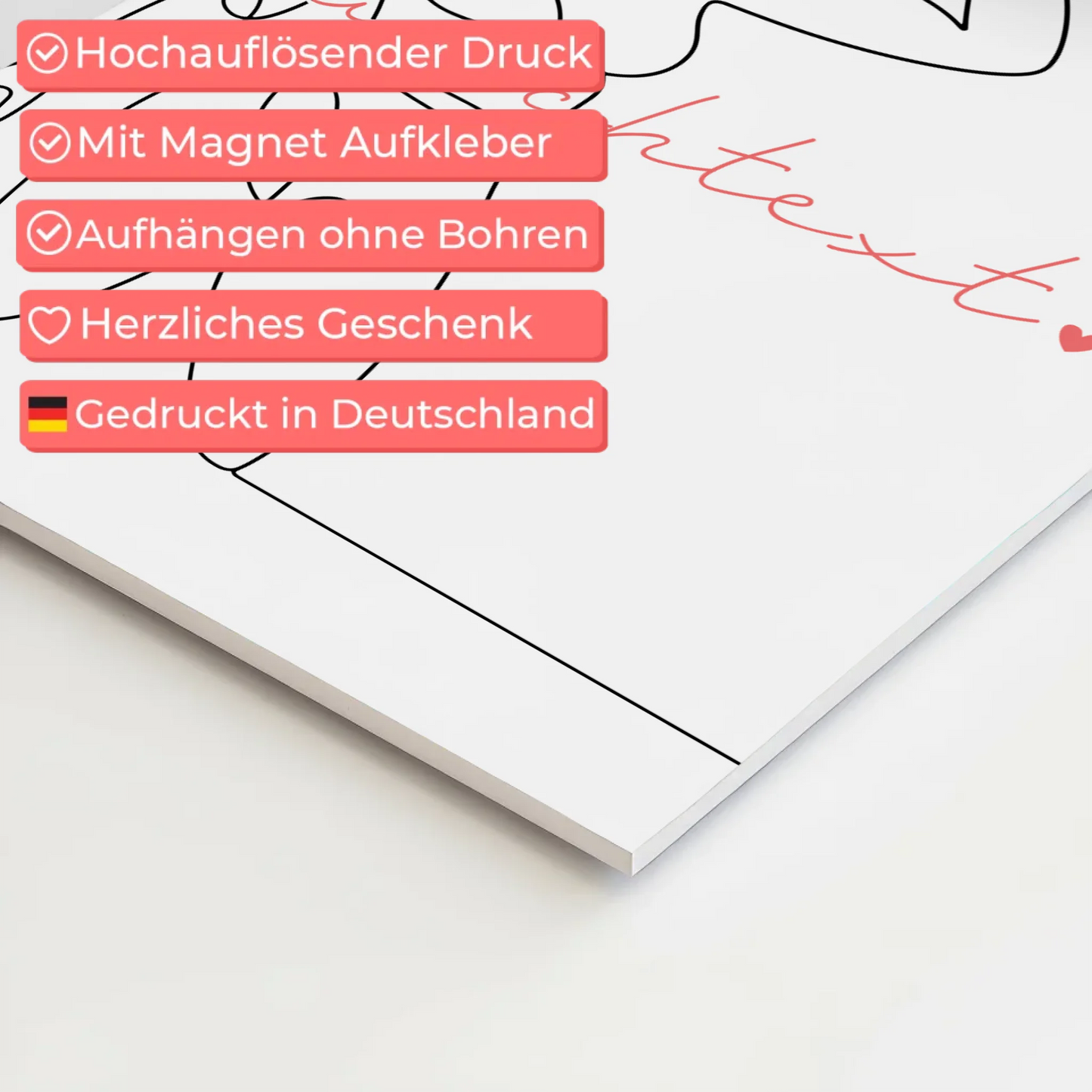 Personalisiertes Fotoboard Magnetisch Lineart Gesang Geschenk Tochter & Schwester