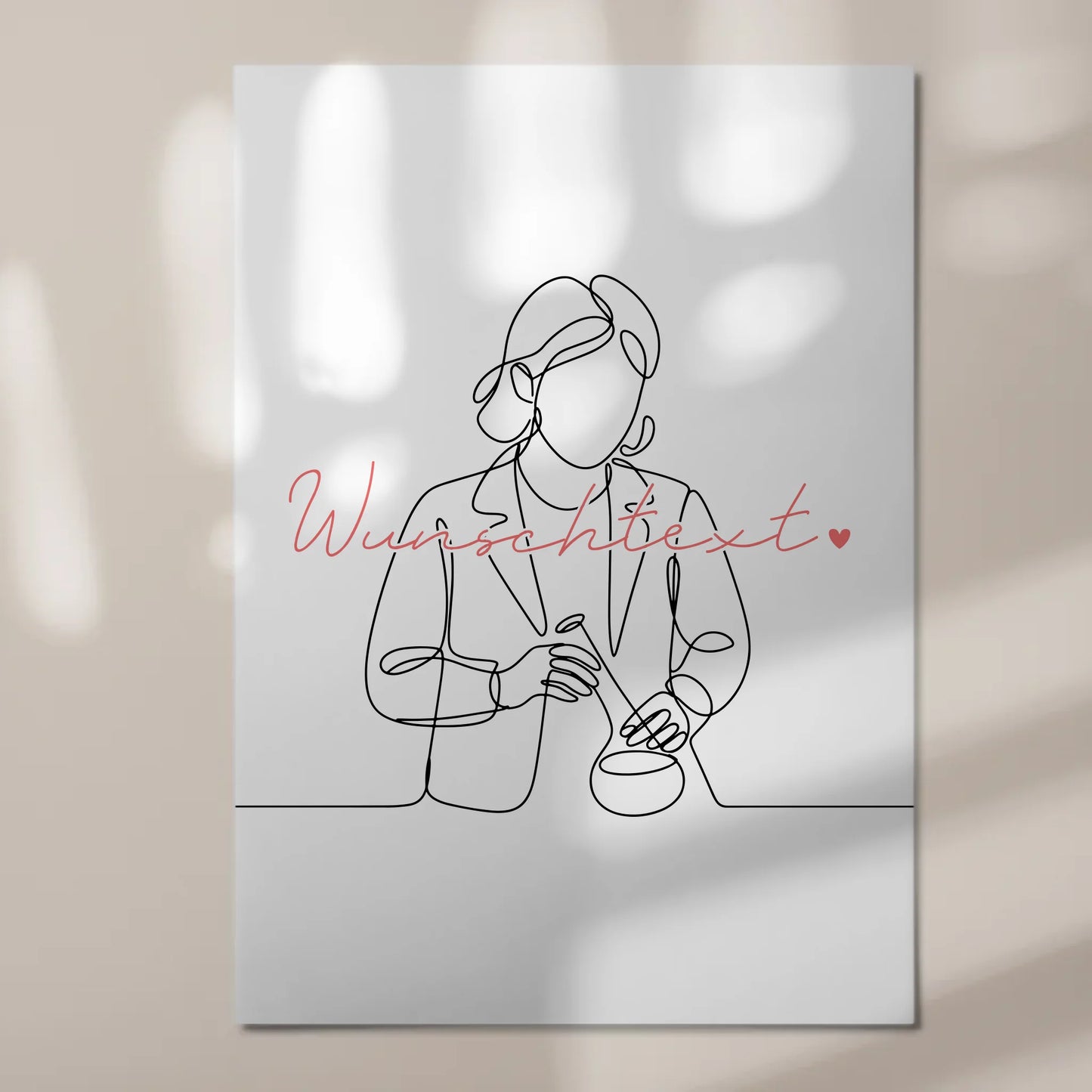Lineart Fotoboard Magnet Wandbild Biologe Geschenk Tochter & Schwester