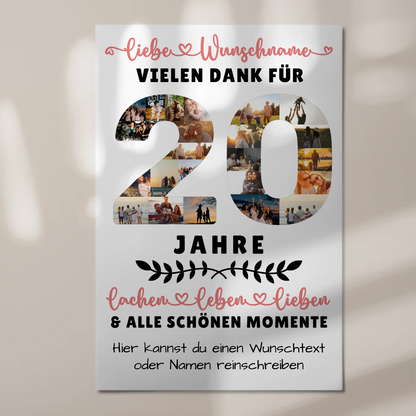 Personalisiertes Magnet Fotoboard 20 Geburtstag Für Sohn Tochter Schwester Bruder Nichte & Neffe