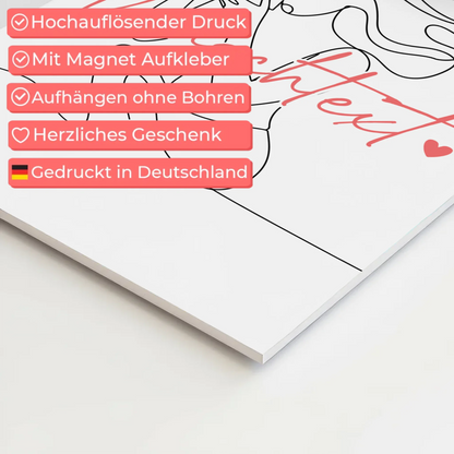 Personalisiertes Fotoboard Magnetisch Lineart Fotograf Geschenk Tochter & Schwester