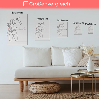Personalisiertes Fotoboard Magnetisch Lineart Gesang Geschenk Tochter & Schwester