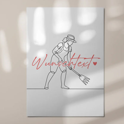 Lineart Fotoboard Magnet Wandbild Gartenarbeit Geschenk Tochter & Schwester