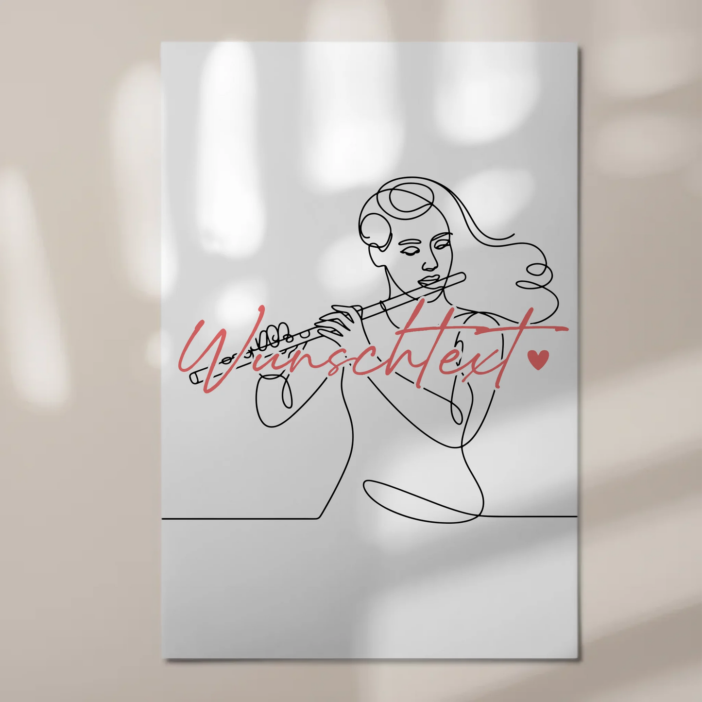 Lineart Fotoboard Magnetisch Personalisiert Flöte Geschenk Tochter & Schwester