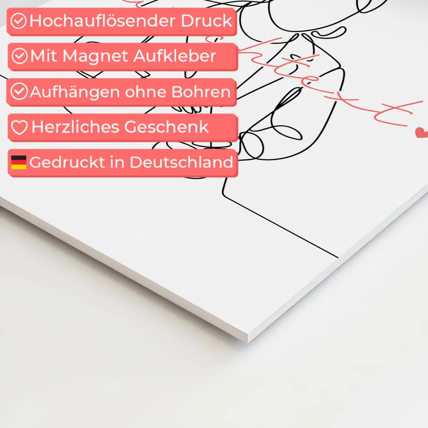 Lineart Fotoboard Magnet Wandbild Biologe Geschenk Tochter & Schwester