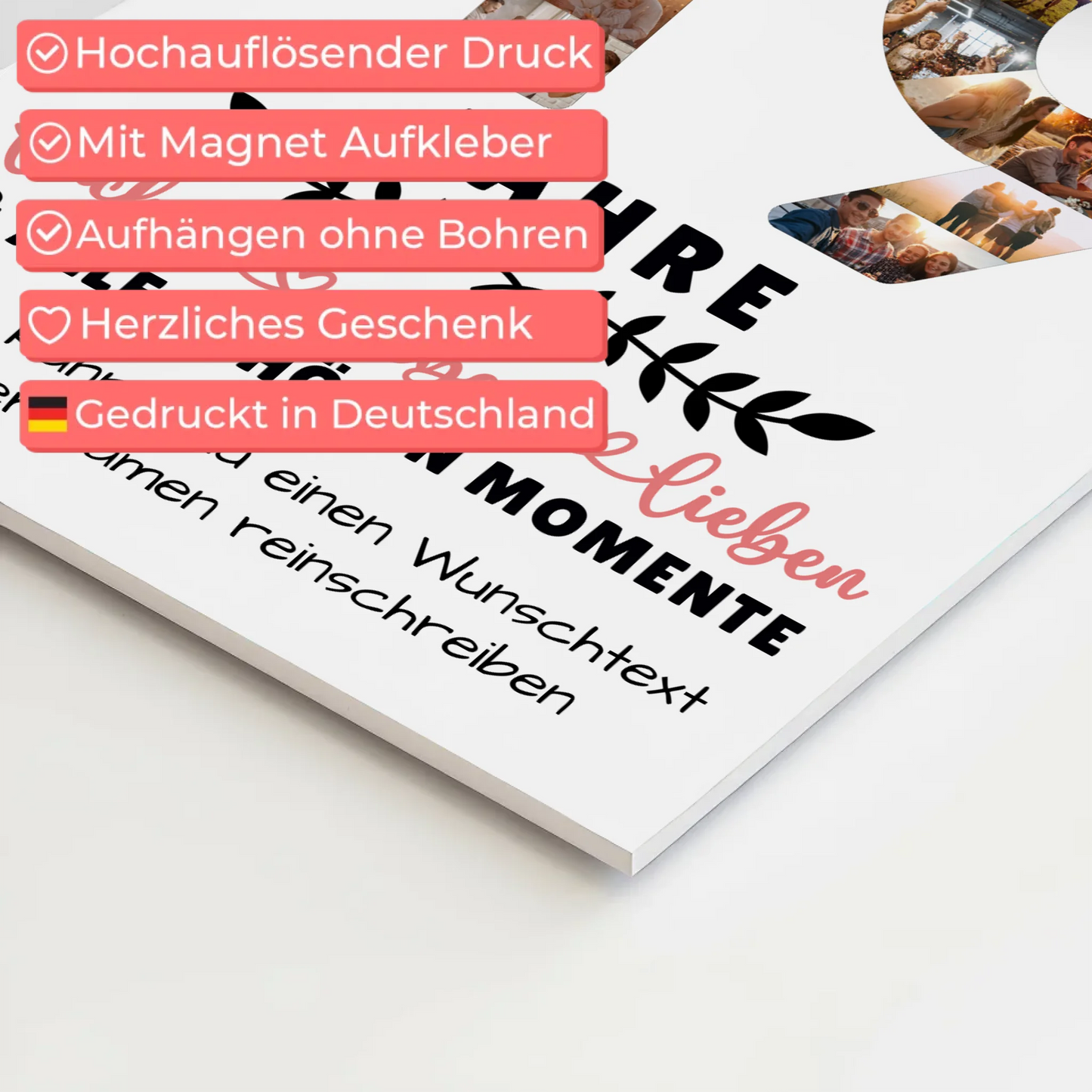 Personalisiertes Fotoboard Magnet Poster 19 Geburtstag Für Sohn Tochter Schwester Bruder Neffe & Nichte