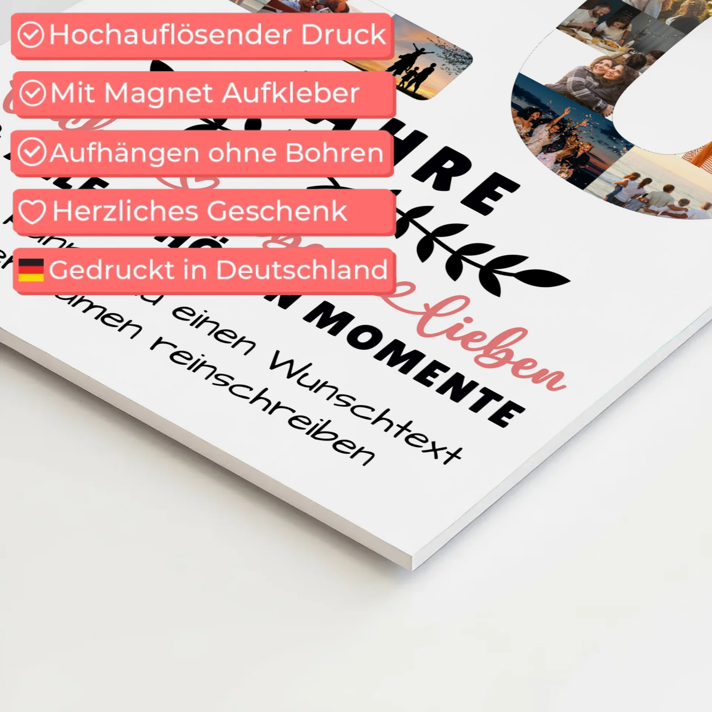 Personalisiertes Magnet Fotoboard 20 Geburtstag Für Sohn Tochter Schwester Bruder Nichte & Neffe