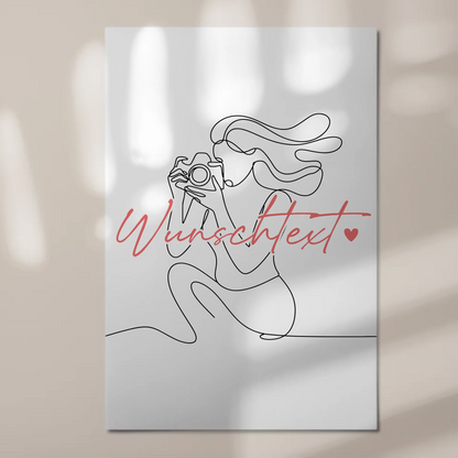 Personalisiertes Fotoboard Magnetisch Lineart Fotograf Geschenk Tochter & Schwester