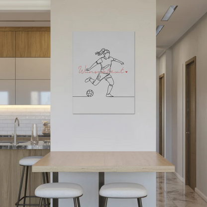 Lineart Fotoboard Magnetisch Personalisiert Fußball Geschenk Tochter & Schwester