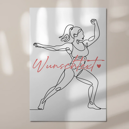 Personalisiertes Fotoboard Magnetisch Lineart Bodybuilding Geschenk Tochter & Schwester