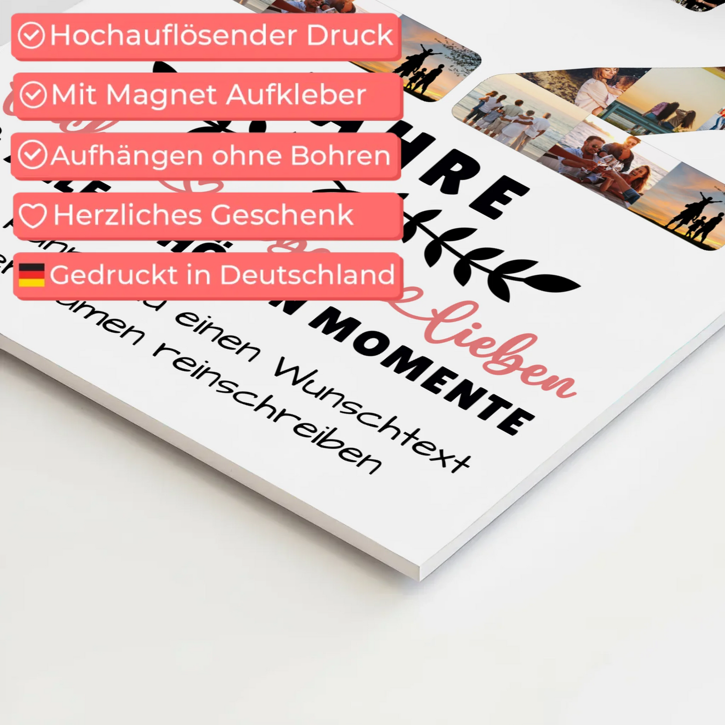 Personalisiertes Fotoboard Magnet Wandbild 22 Geburtstag Für Tochter Sohn Schwester Bruder Nichte & Neffe