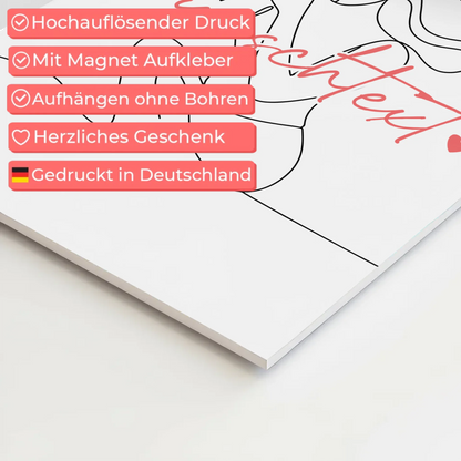 Personalisiertes Fotoboard Magnetisch Lineart Fotograf Geschenk Tochter & Schwester