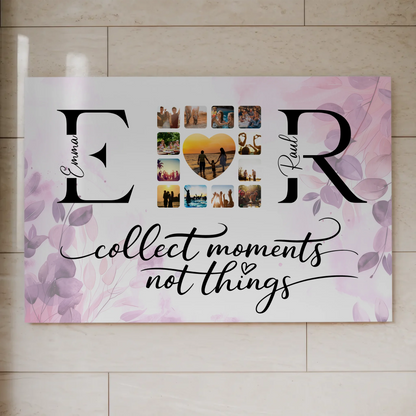 Fotoboard Magnetisch Liebe für Paare Mit Namen Initialien und Fotos Collect Moments 1