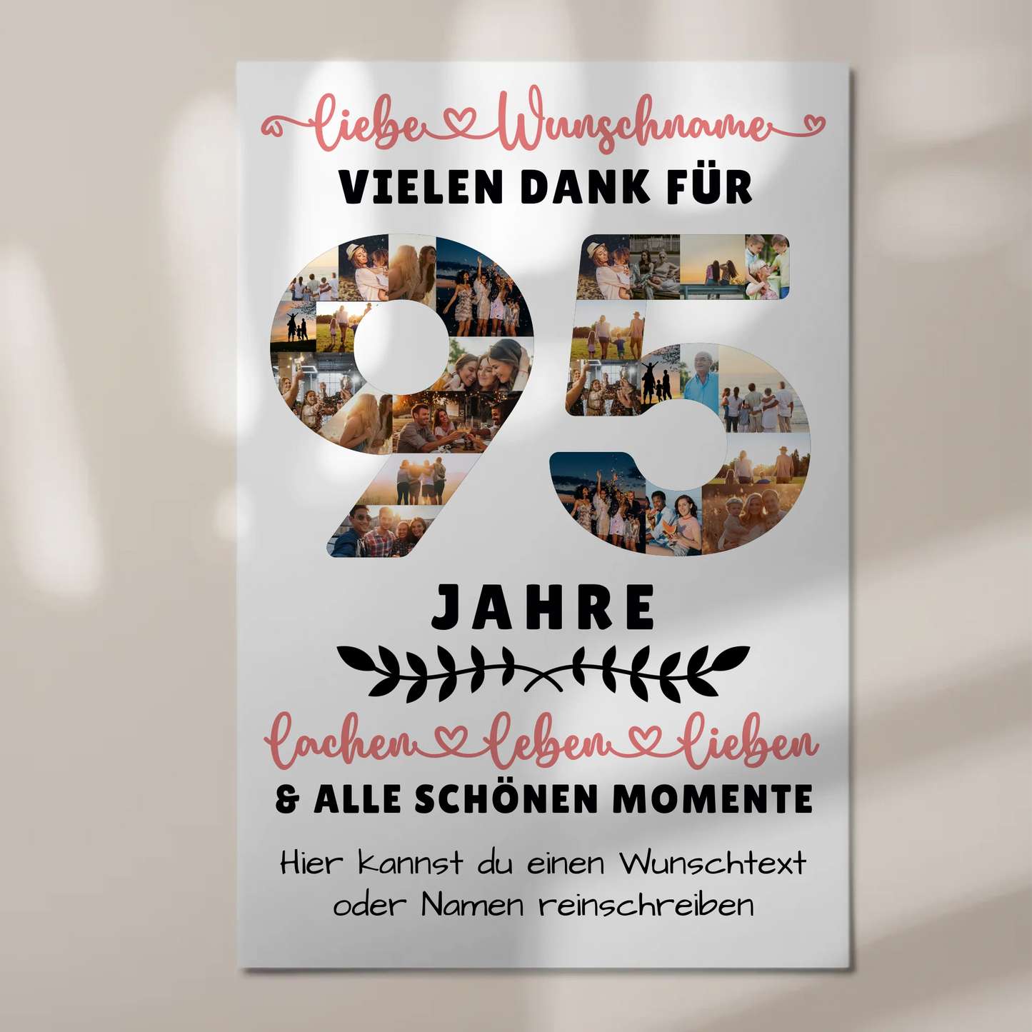 Personalisiertes Fotoboard 95 Geburtstag Für Opa Oma Papa & Mama 1