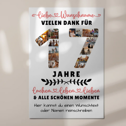 Personalisiertes Fotoboard 17 Geburtstag Für Sohn Tochter Bruder Neffe Nicht & Schwester 1