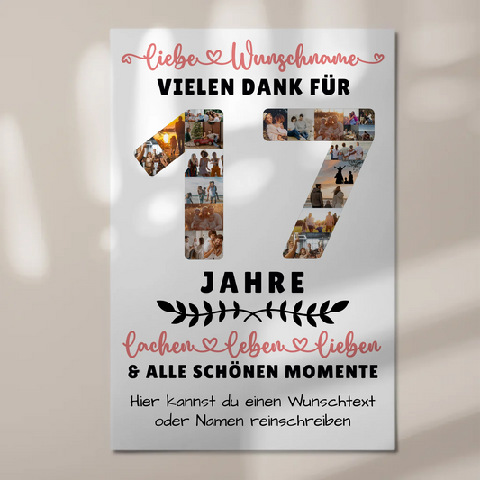 Personalisiertes Fotoboard 17 Geburtstag Für Sohn Tochter Bruder Neffe Nicht & Schwester 1