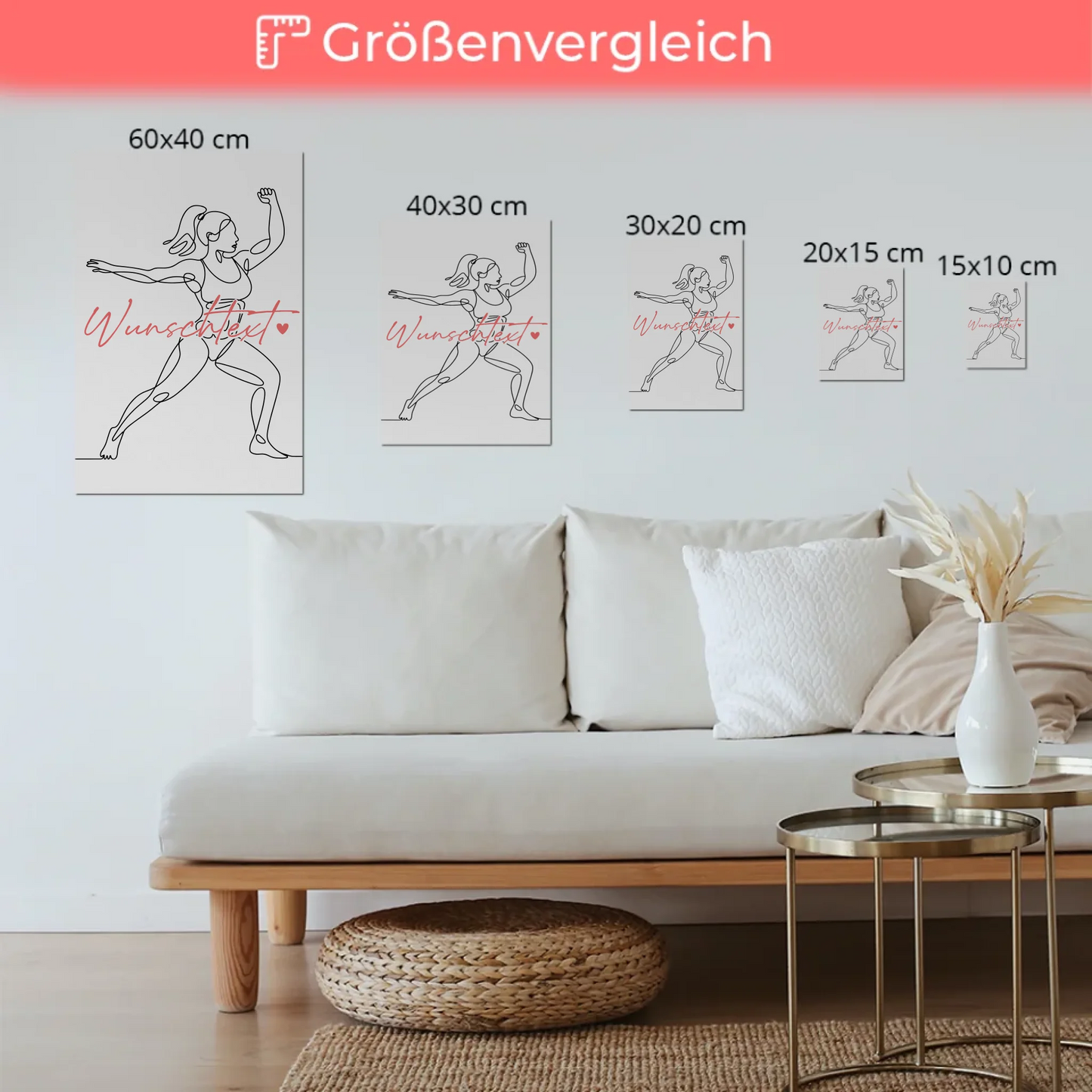 Personalisiertes Fotoboard Magnetisch Lineart Bodybuilding Geschenk Tochter & Schwester