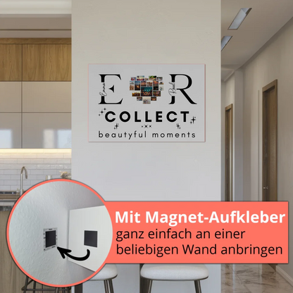 Personalisiertes Fotoboard Magnet Wandbild Paare Mit Fotos Initialien und Fotos Te Amo 5