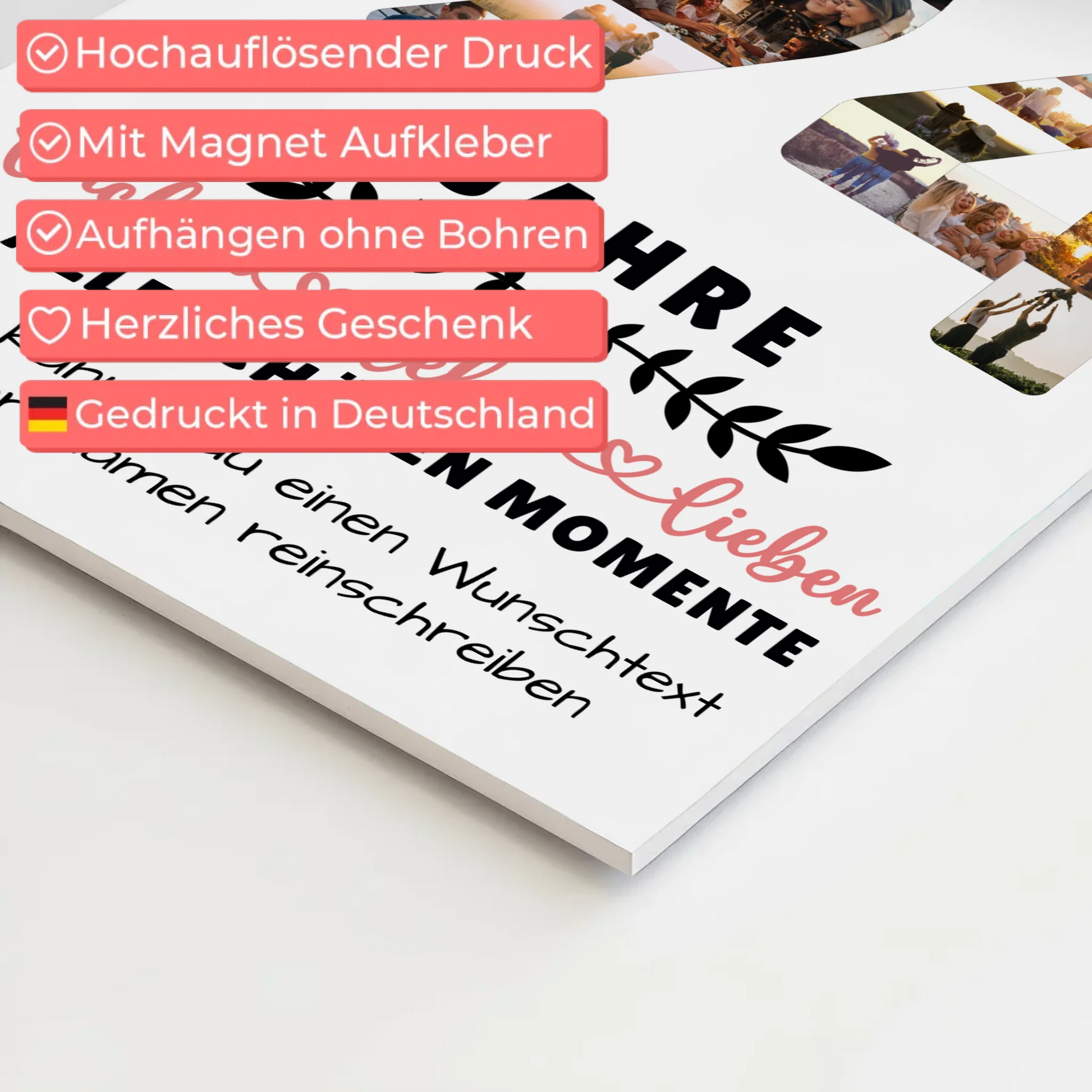 Personalisiertes Fotoboard Magnet Wandbild 94 Geburtstag Für Oma Opa Papa & Mama 4