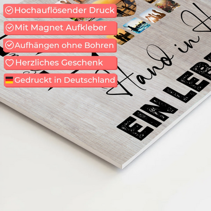 Magnet Fotoboard Geschenk Personalisiert Mit Initialien Namen und Fotos Hand In Hand Ein Leben Lang