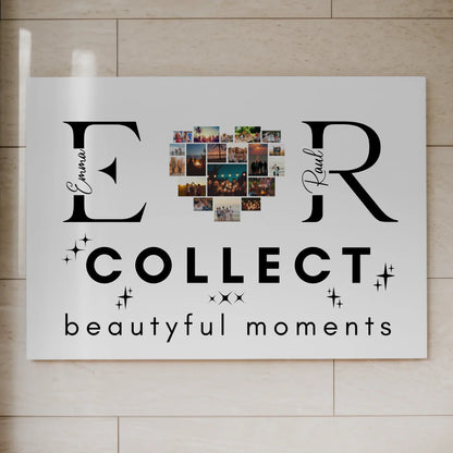 Personalisiertes Fotoboard Magnet Wandbild Paare Mit Fotos Initialien und Fotos Te Amo 7