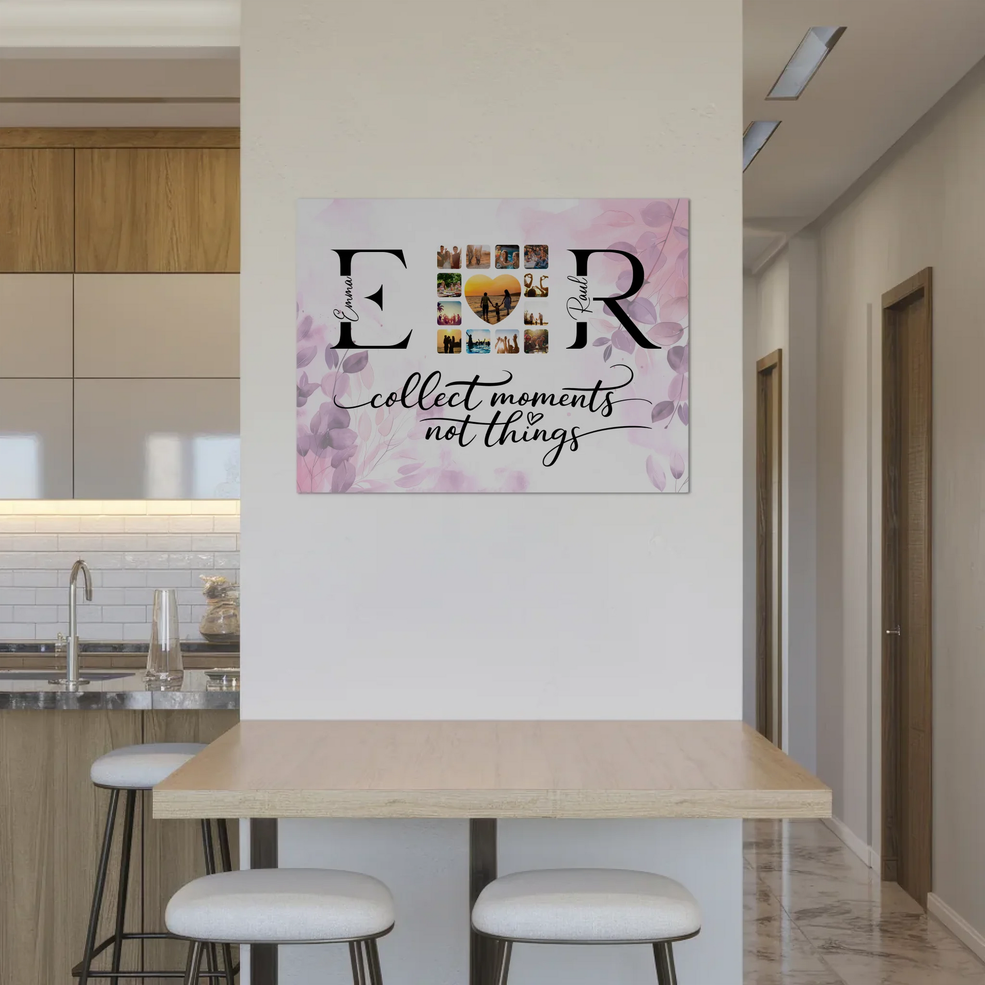 Fotoboard Magnetisch Liebe für Paare Mit Namen Initialien und Fotos Collect Moments 8