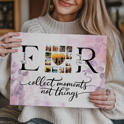 Fotoboard Magnetisch Liebe für Paare Mit Namen Initialien und Fotos Collect Moments 9