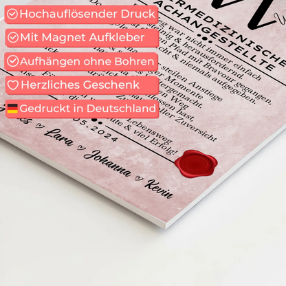 Geschenk Abschluss Ausbildung Tiermedizinische Fachangestellte Urkunde Fotoboard Magnetisch 4