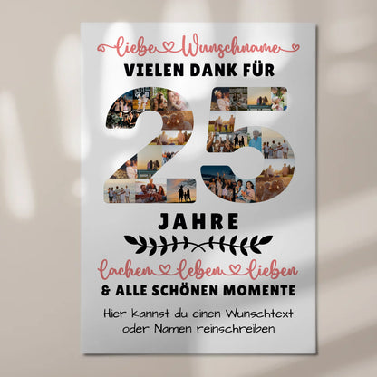Personalisiertes Fotoboard Magnet Poster 25 Geburtstag Für Sohn Tochter Schwester Bruder Neffe & Nichte 7