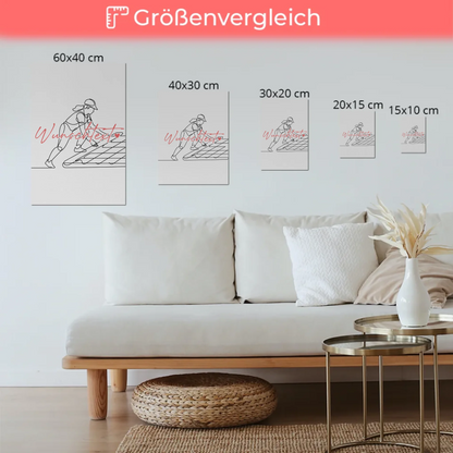 Personalisiertes Fotoboard Magnetisch Lineart Dachdecker Geschenk Tochter & Schwester