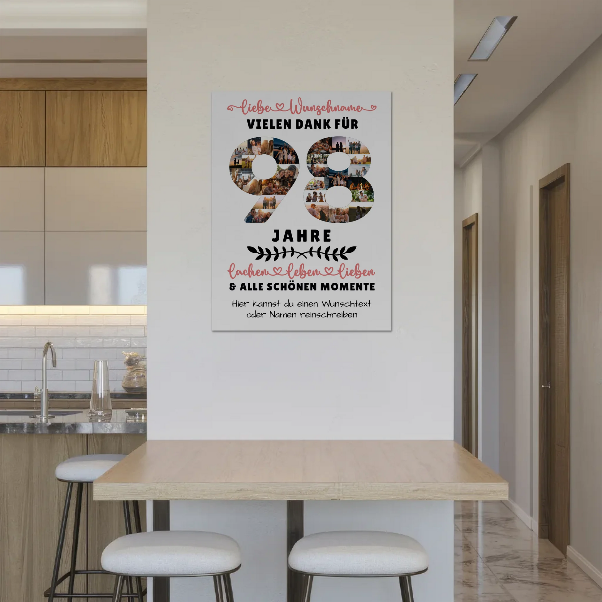 Personalisiertes Magnet Fotoboard 98 Geburtstag Für Oma Opa Papa & Mama 8