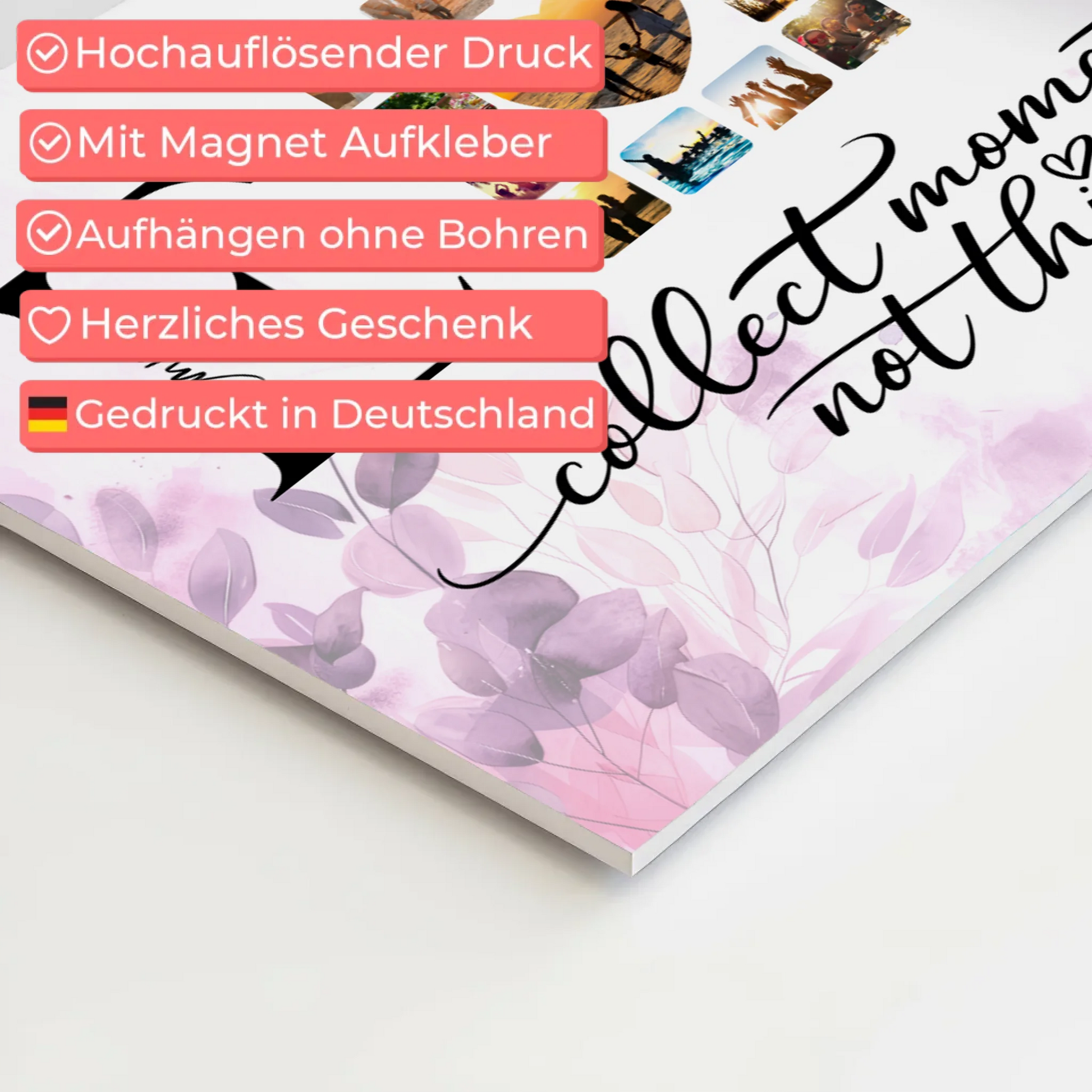 Fotoboard Magnetisch Liebe für Paare Mit Namen Initialien und Fotos Collect Moments 10