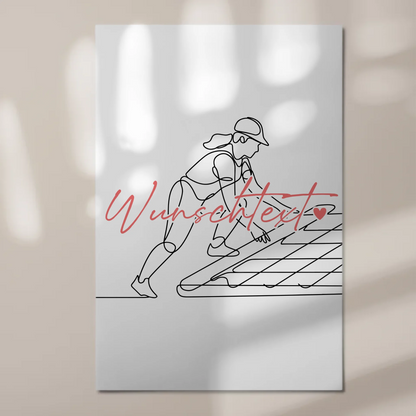Personalisiertes Fotoboard Magnetisch Lineart Dachdecker Geschenk Tochter & Schwester