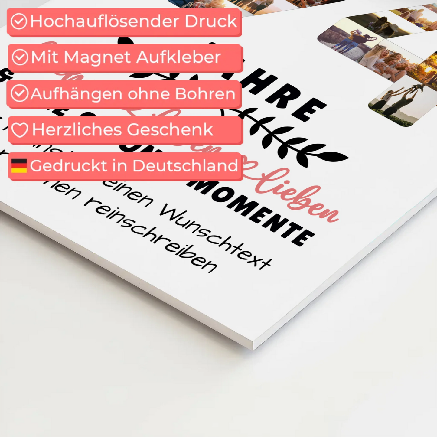 Personalisiertes Fotoboard Magnet Wandbild 94 Geburtstag Für Oma Opa Papa & Mama 10