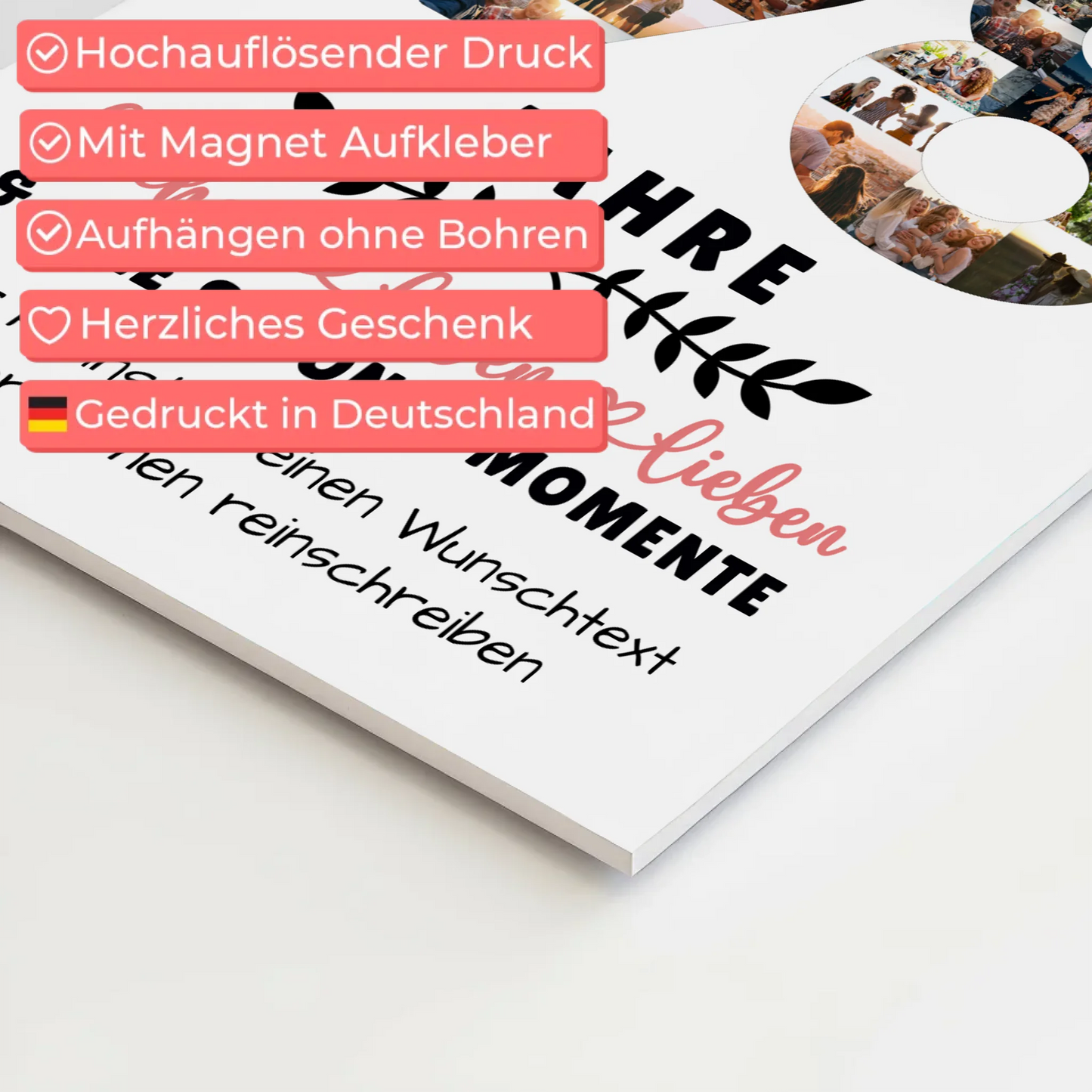 Personalisiertes Magnet Fotoboard 98 Geburtstag Für Oma Opa Papa & Mama 10