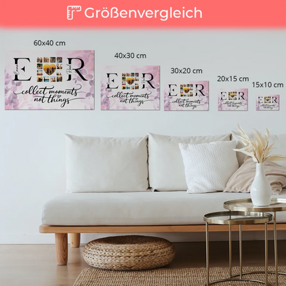 Fotoboard Magnetisch Liebe für Paare Mit Namen Initialien und Fotos Collect Moments