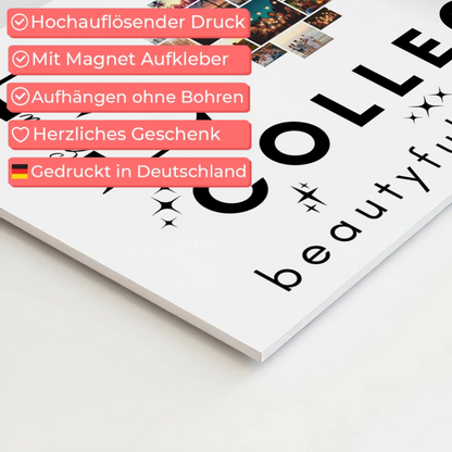 Personalisiertes Fotoboard Magnet Wandbild Paare Mit Fotos Initialien und Fotos Te Amo