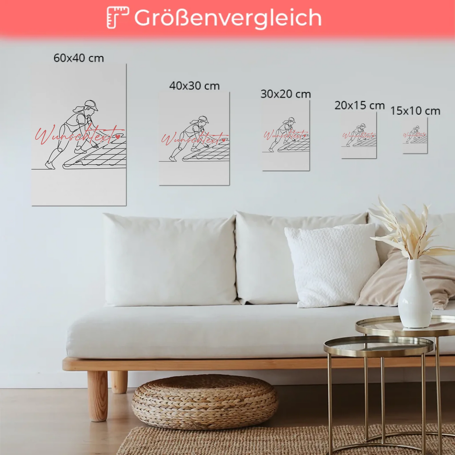 Personalisiertes Fotoboard Magnetisch Lineart Dachdecker Geschenk Tochter & Schwester