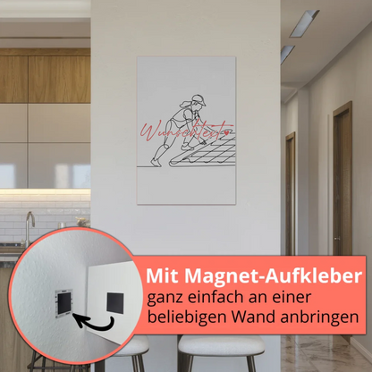 Personalisiertes Fotoboard Magnetisch Lineart Dachdecker Geschenk Tochter & Schwester
