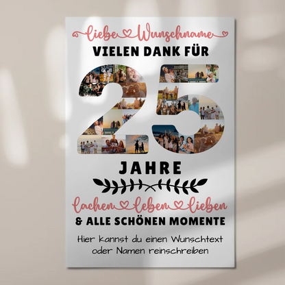 Personalisiertes Fotoboard Magnet Poster 25 Geburtstag Für Sohn Tochter Schwester Bruder Neffe & Nichte