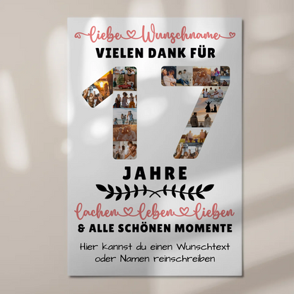 Personalisiertes Fotoboard 17 Geburtstag Für Sohn Tochter Bruder Neffe Nicht & Schwester